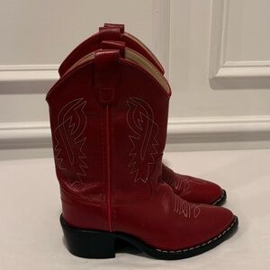 Shyanne Youth Western Cowboy Boots Size 12 Red Leather‎ Snip Toe Little Lucille